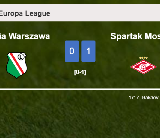 Spartak Moskva overcomes Legia Warszawa 1-0 with a goal scored by Z. Bakaev