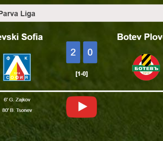 Levski Sofia defeats Botev Plovdiv 2-0 on Saturday. HIGHLIGHTS