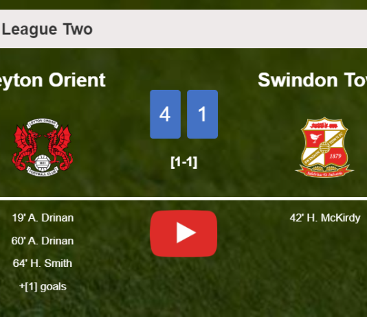Leyton Orient destroys Swindon Town 4-1 . HIGHLIGHTS