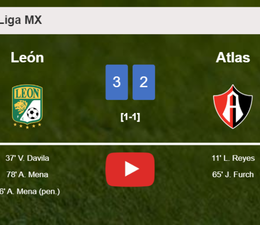 León conquers Atlas after recovering from a 1-2 deficit. HIGHLIGHTS
