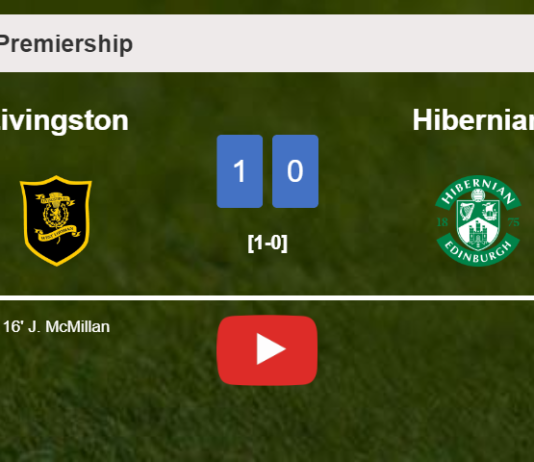 Livingston prevails over Hibernian 1-0 with a goal scored by J. McMillan. HIGHLIGHTS