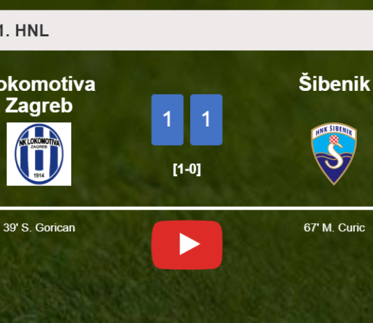Lokomotiva Zagreb and Šibenik draw 1-1 on Sunday. HIGHLIGHTS