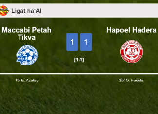 Maccabi Petah Tikva and Hapoel Hadera draw 1-1 on Tuesday