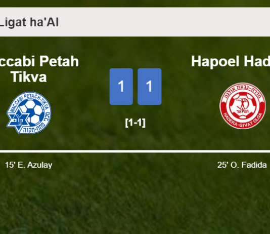 Maccabi Petah Tikva and Hapoel Hadera draw 1-1 on Tuesday