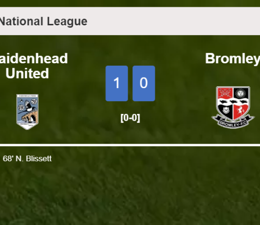 Maidenhead United beats Bromley 1-0 with a goal scored by N. Blissett