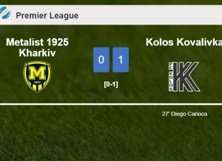 Kolos Kovalivka prevails over Metalist 1925 Kharkiv 1-0 with a goal scored by D. Carioca