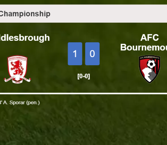 Middlesbrough conquers AFC Bournemouth 1-0 with a goal scored by A. Sporar