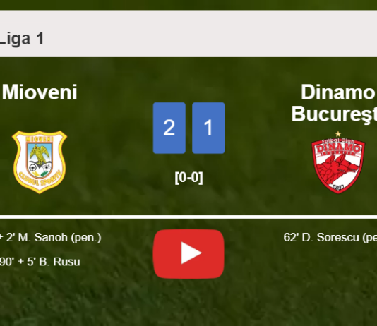 Mioveni recovers a 0-1 deficit to conquer Dinamo Bucureşti 2-1. HIGHLIGHTS