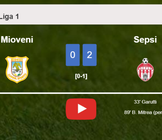 Sepsi beats Mioveni 2-0 on Sunday. HIGHLIGHTS