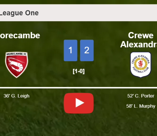 Crewe Alexandra recovers a 0-1 deficit to best Morecambe 2-1. HIGHLIGHTS