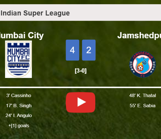 Mumbai City tops Jamshedpur 4-2. HIGHLIGHTS