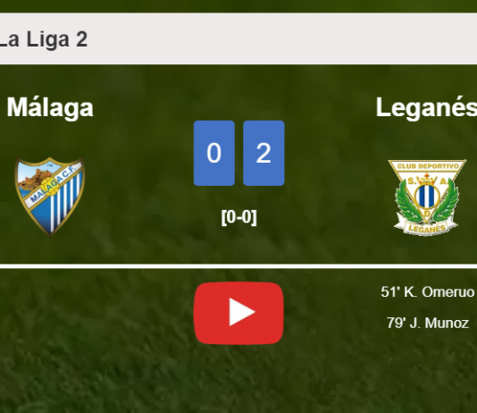 Leganés prevails over Málaga 2-0 on Saturday. HIGHLIGHTS