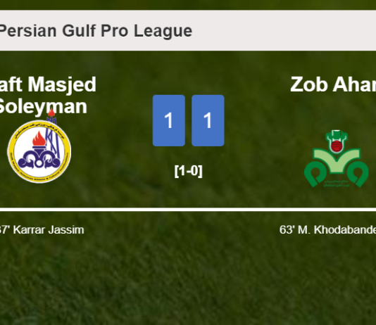 Naft Masjed Soleyman and Zob Ahan draw 1-1 on Friday