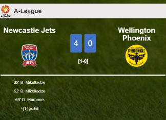 Newcastle Jets demolishes Wellington Phoenix 4-0 with an outstanding performance