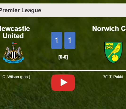 Newcastle United and Norwich City draw 1-1 on Tuesday. HIGHLIGHTS