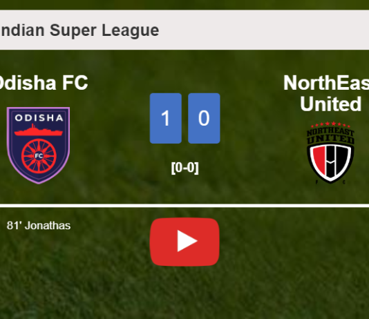 Odisha FC conquers NorthEast United 1-0 with a goal scored by J. . HIGHLIGHTS