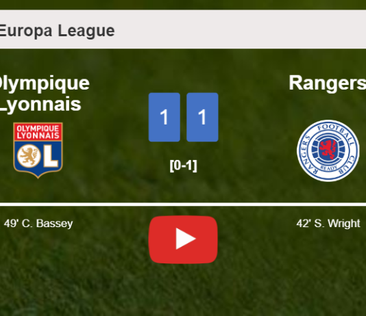 Olympique Lyonnais and Rangers draw 1-1 on Thursday. HIGHLIGHTS