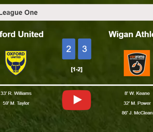 Wigan Athletic prevails over Oxford United 3-2. HIGHLIGHTS