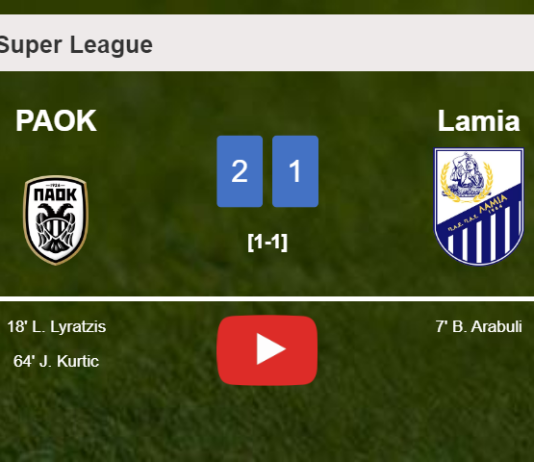 PAOK recovers a 0-1 deficit to best Lamia 2-1. HIGHLIGHTS