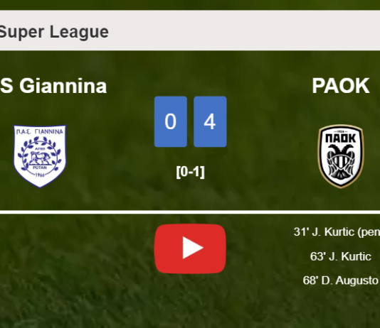 PAOK conquers PAS Giannina 4-0 after playing a incredible match. HIGHLIGHTS