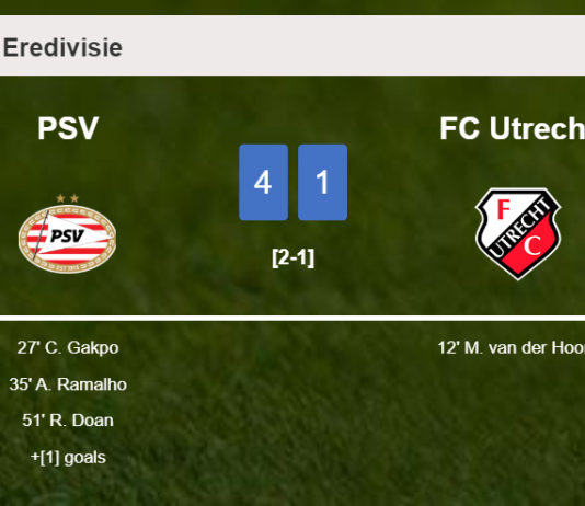 PSV wipes out FC Utrecht 4-1 after playing a great match