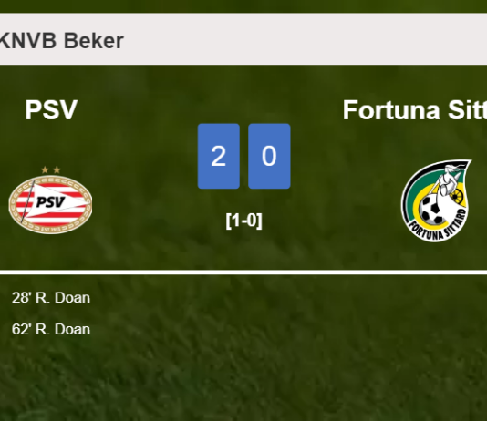 R. Doan scores a double to give a 2-0 win to PSV over Fortuna Sittard