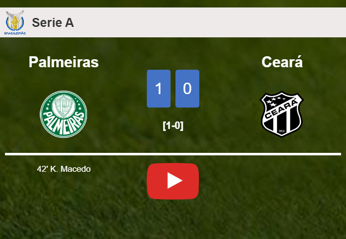 Palmeiras beats Ceará 1-0 with a goal scored by K. Macedo. HIGHLIGHTS