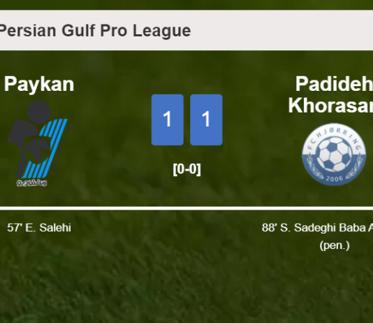 Padideh Khorasan seizes a draw against Paykan