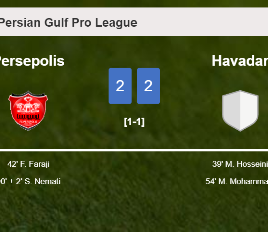 Persepolis and Havadar draw 2-2 on Thursday