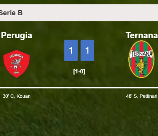 Perugia and Ternana draw 1-1 after M. De Luca didn't score a penalty