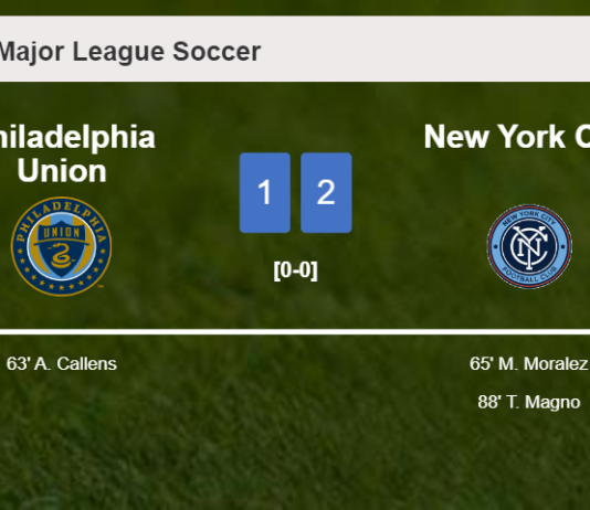 New York City recovers a 0-1 deficit to beat Philadelphia Union 2-1