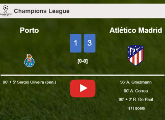 Atlético Madrid tops Porto 3-1. HIGHLIGHTS
