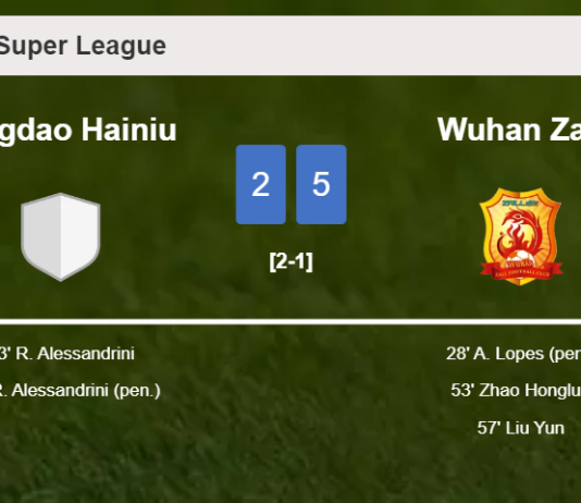 Wuhan Zall prevails over Qingdao Hainiu 5-2 after playing a incredible match