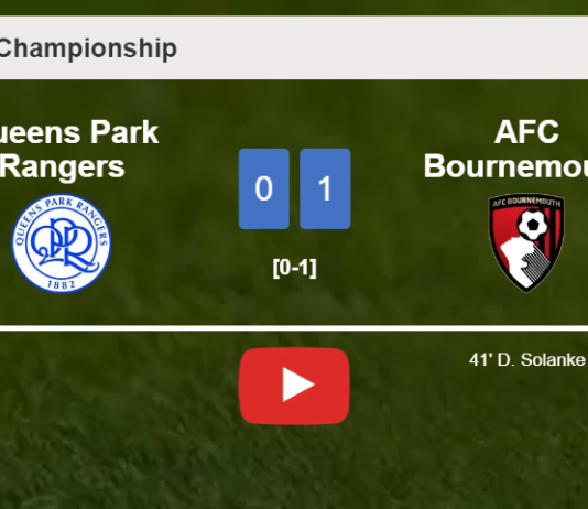 AFC Bournemouth beats Queens Park Rangers 1-0 with a goal scored by D. Solanke. HIGHLIGHTS