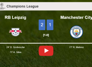 RB Leipzig beats Manchester City 2-1. HIGHLIGHTS