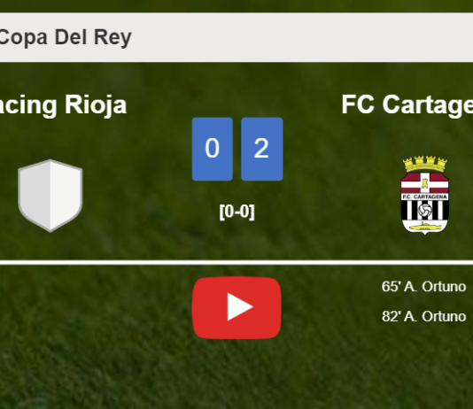 A. Ortuno scores a double to give a 2-0 win to FC Cartagena over Racing Rioja. HIGHLIGHTS