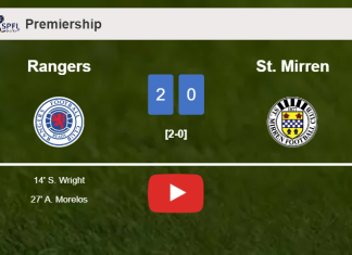Rangers prevails over St. Mirren 2-0 on Sunday. HIGHLIGHTS
