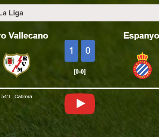 Rayo Vallecano defeats Espanyol 1-0 with a late and unfortunate own goal from L. Cabrera. HIGHLIGHTS