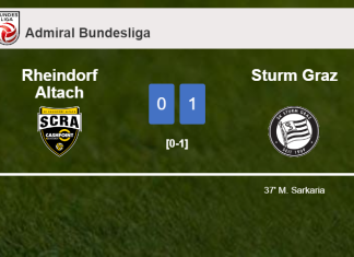 Sturm Graz overcomes Rheindorf Altach 1-0 with a goal scored by M. Sarkaria