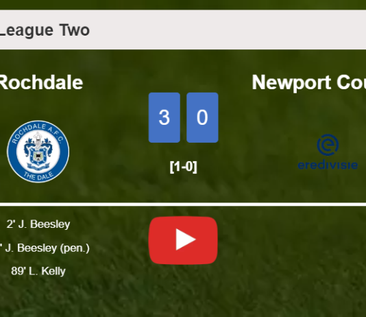Rochdale defeats Newport County 3-0. HIGHLIGHTS