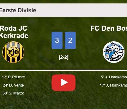 Roda JC Kerkrade prevails over FC Den Bosch after recovering from a 1-2 deficit. HIGHLIGHTS