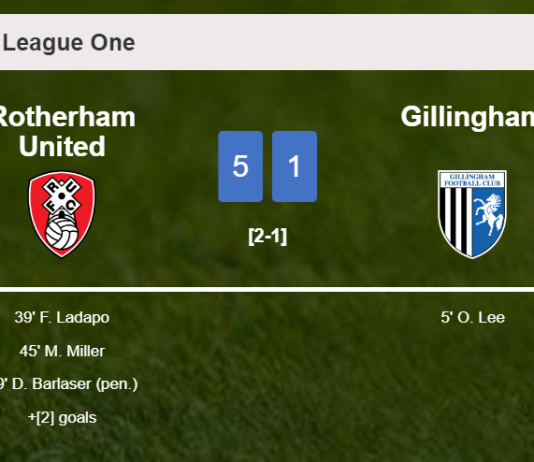 Rotherham United demolishes Gillingham 5-1 with a great performance