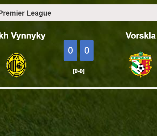 Rukh Vynnyky draws 0-0 with Vorskla with Y. Klymchuk missing a penalt