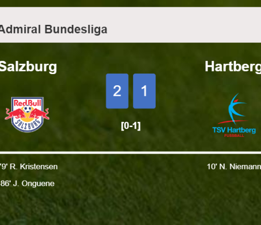 Salzburg recovers a 0-1 deficit to defeat Hartberg 2-1
