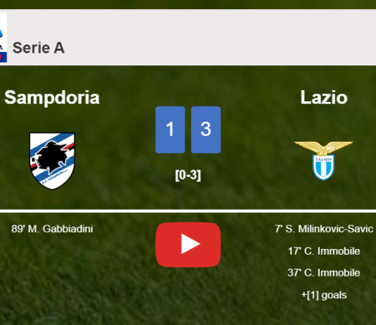 Lazio prevails over Sampdoria 3-1. HIGHLIGHTS