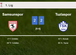 Samsunspor and Tuzlaspor draw 2-2 on Sunday