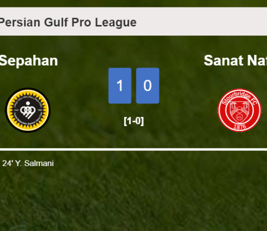 Sepahan overcomes Sanat Naft 1-0 with a goal scored by Y. Salmani