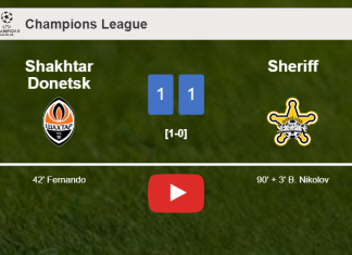 Sheriff seizes a draw against Shakhtar Donetsk. HIGHLIGHTS