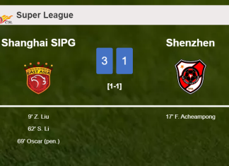 Shanghai SIPG beats Shenzhen 3-1