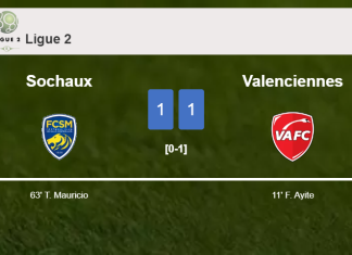 Sochaux and Valenciennes draw 1-1 on Tuesday